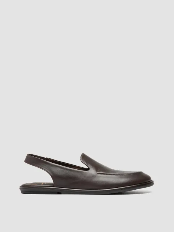 MIENNE 116 - Dark Brown Leather Slingback Sandals made by Officine Creative