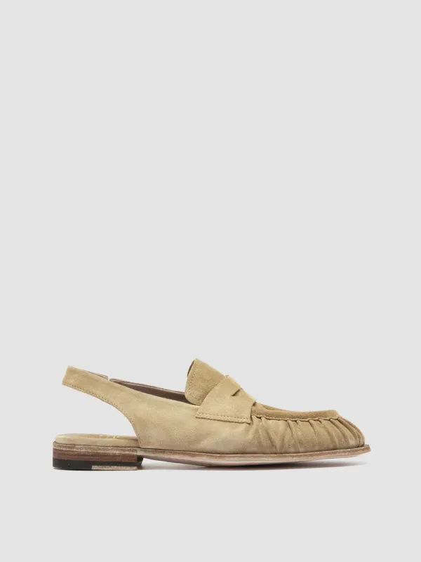 SOLITUDE 102 - Light Brown Suede Slingback Sandals made by Officine Creative