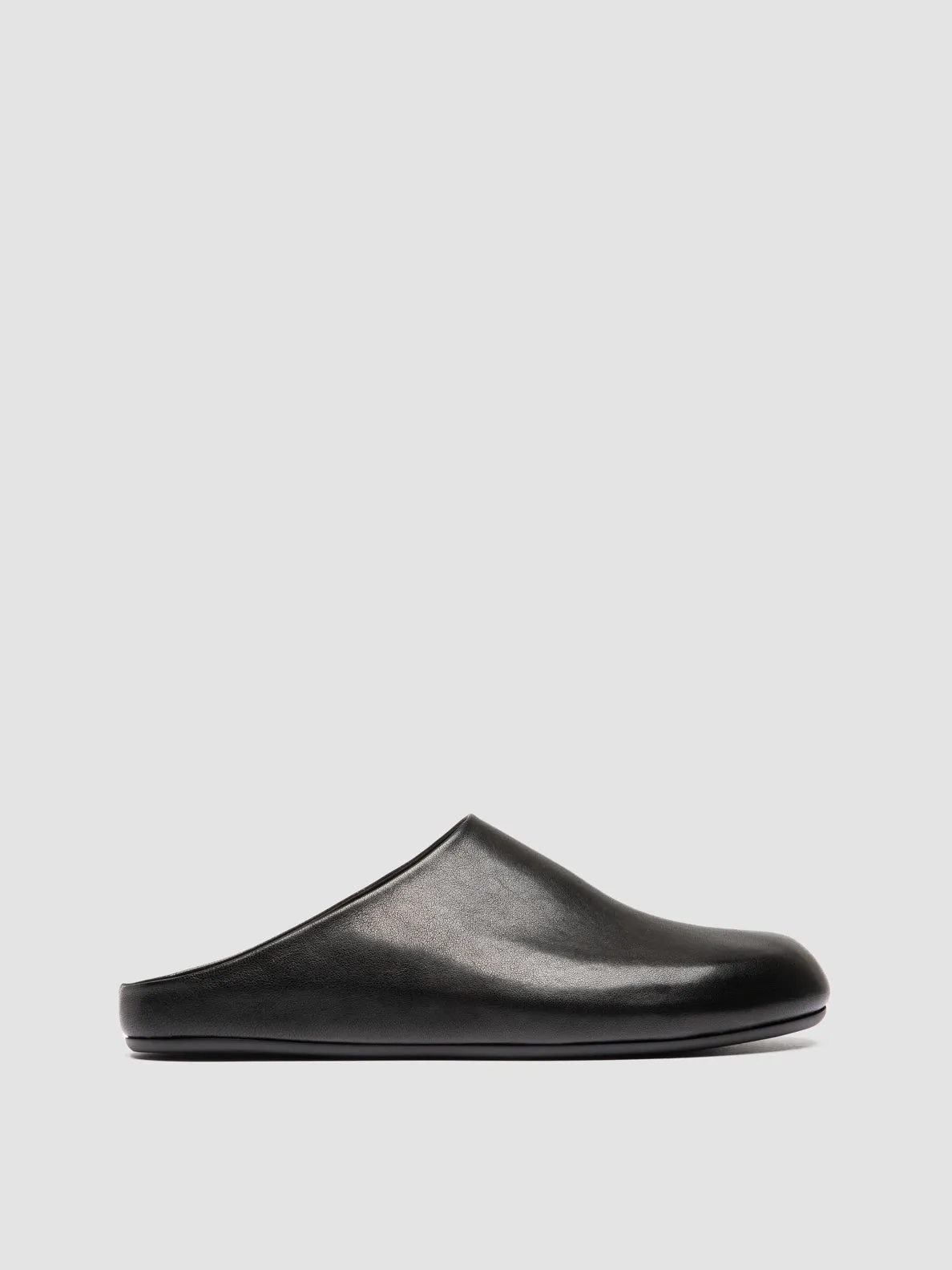 BABOUCHE 001 - Black Leather Mule Sandals sold by Officine Creative