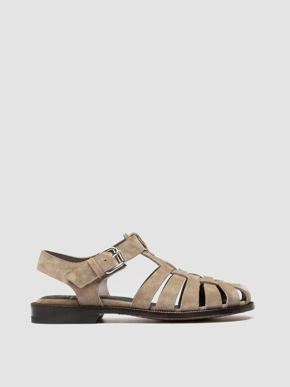 EMERALD 013 - Taupe Suede Fisherman Sandals sold by Officine Creative