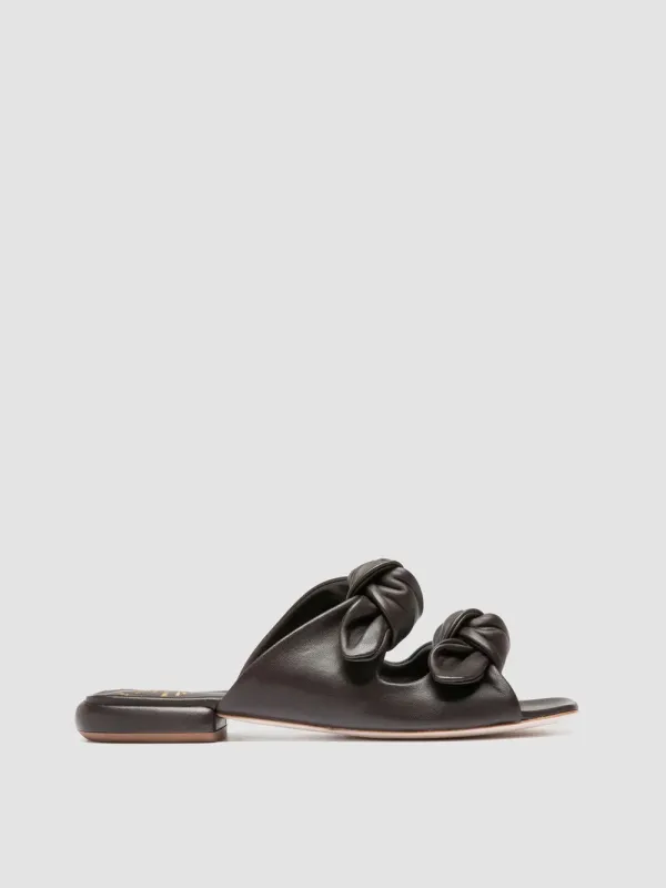 SUKI 006 - Dark Brown Leather Slide Sandals made by Officine Creative