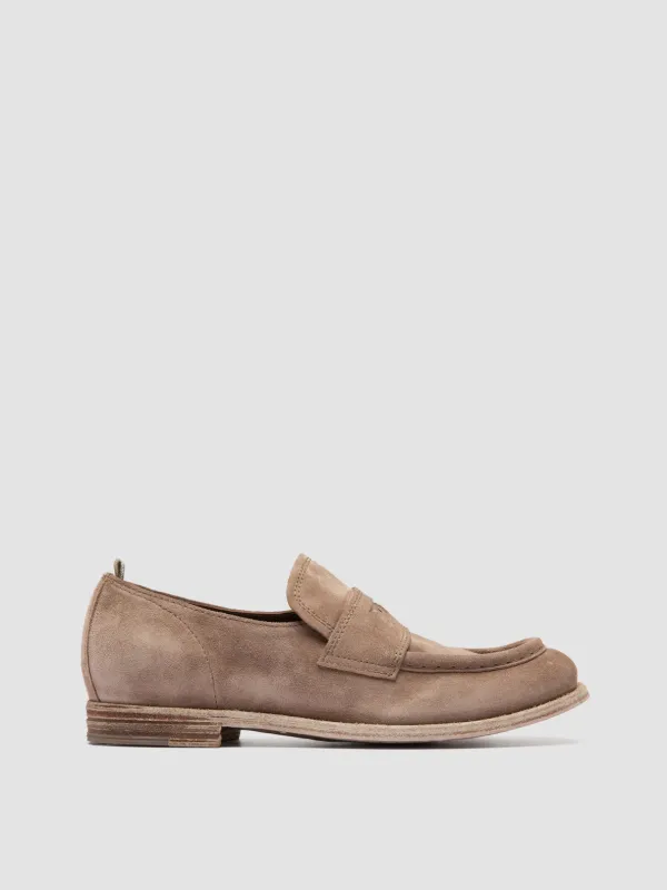 KALLIOPI 002 - Taupe Suede Penny Loafers sold by Officine Creative