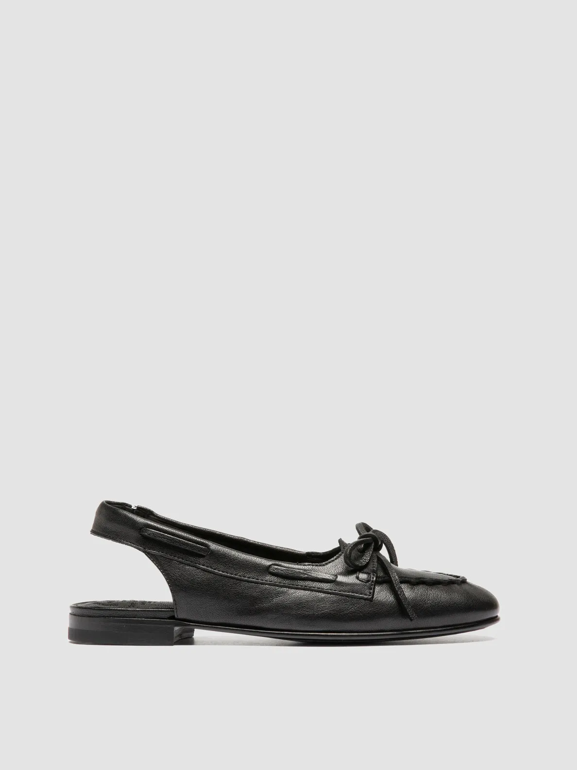 OLIVER 103 - Black Leather Slinback Sandals sold by Officine Creative