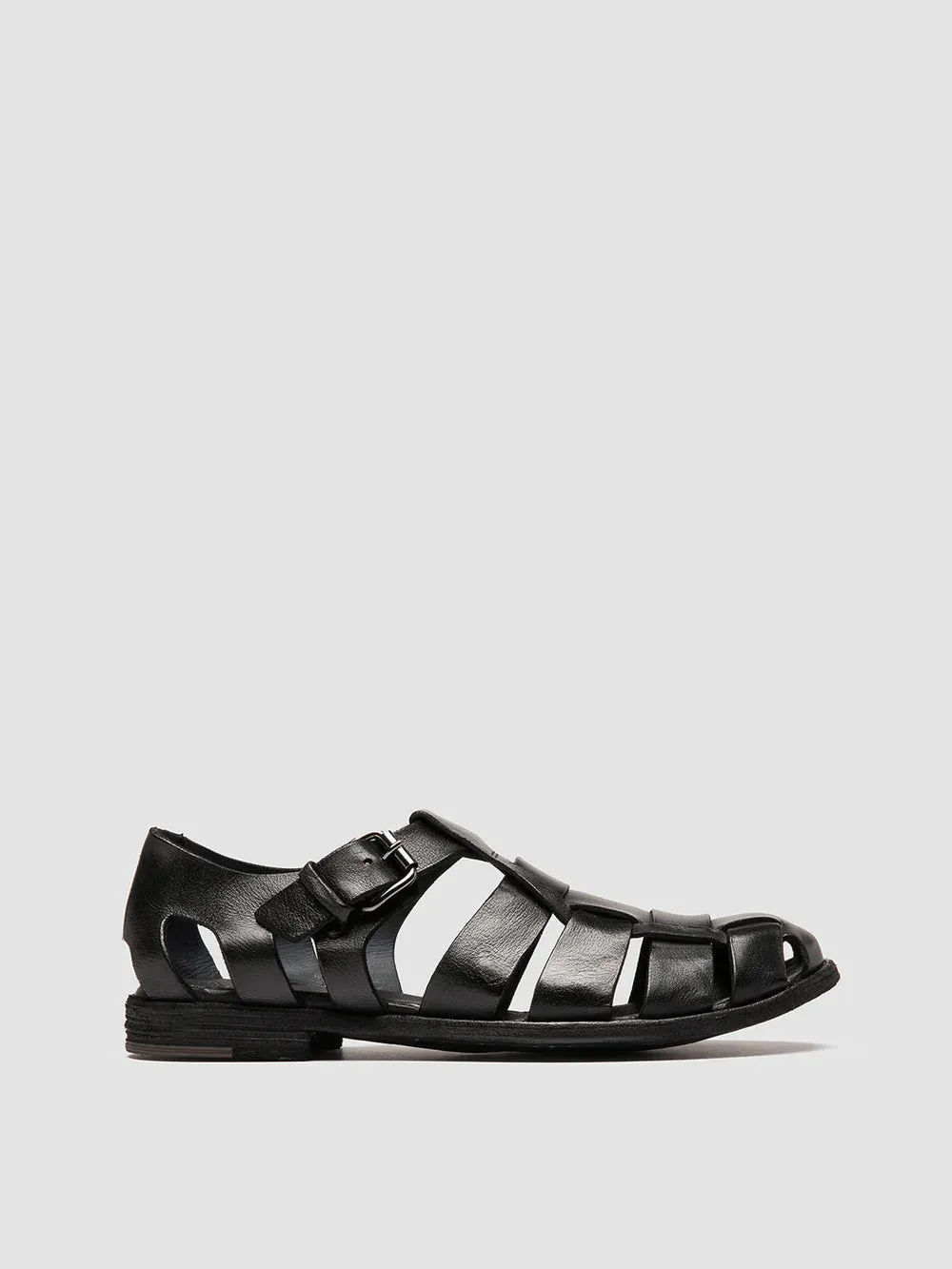 ARCHIVE 521 - Black Leather Sandals sold by Officine Creative