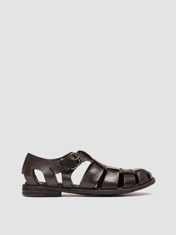 ARCHIVE 521 - Brown Leather Sandals sold by Officine Creative