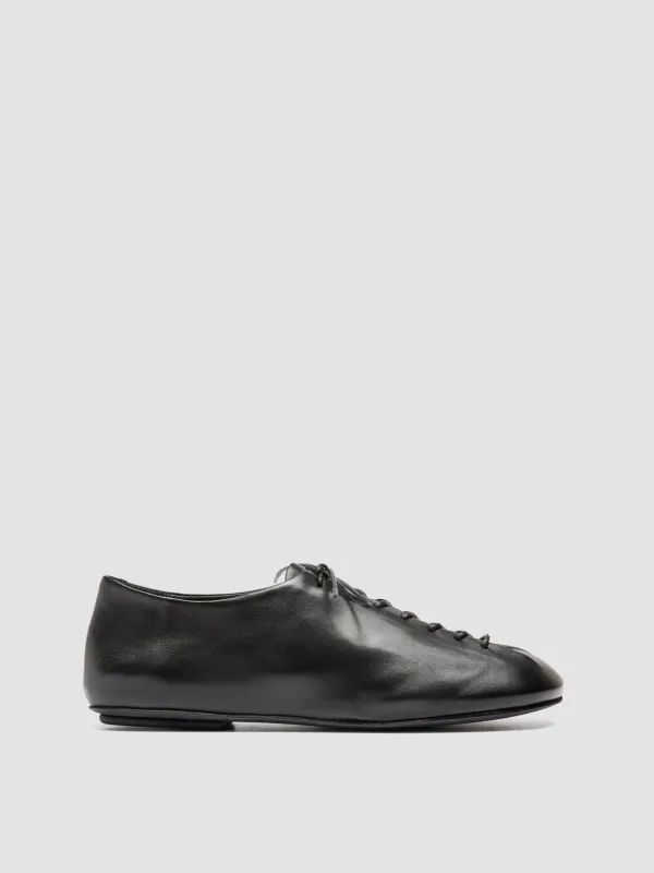 MEREDITH 004 - Black Leather Derby Shoes made by Officine Creative