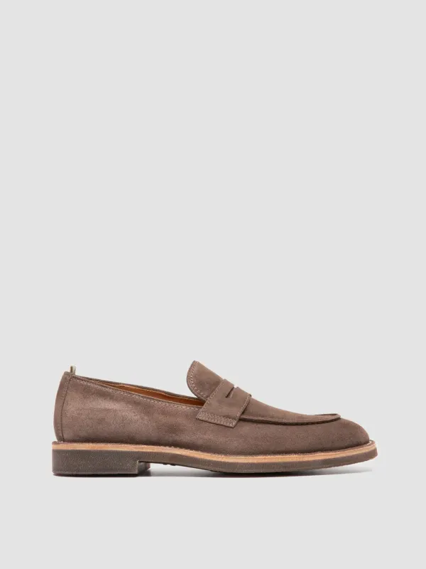 OPERA SD FLEXI 001 - Taupe Suede Penny Loafers made by Officine Creative
