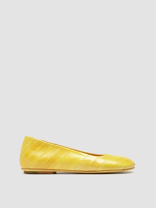 MEREDITH 003 - Yellow Leather Ballerina Shoes sold by Officine Creative