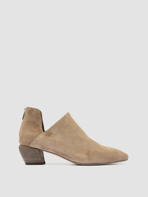 SALLY 037 - Taupe Suede Zip Boots made by Officine Creative