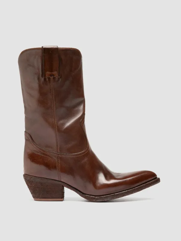 WANDA DD 110 - Brown Leather Zip Boots made by Officine Creative