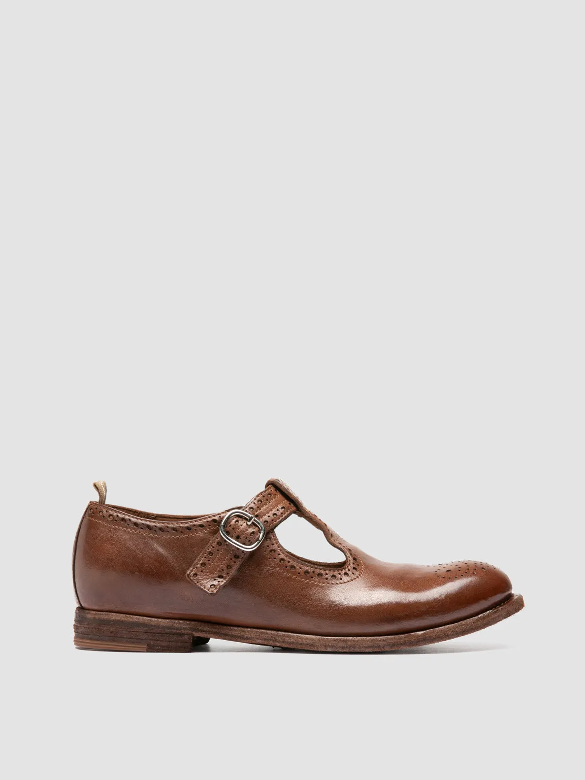 KALLIOPI 004 - Light Brown Leather T-Bar Shoes sold by Officine Creative