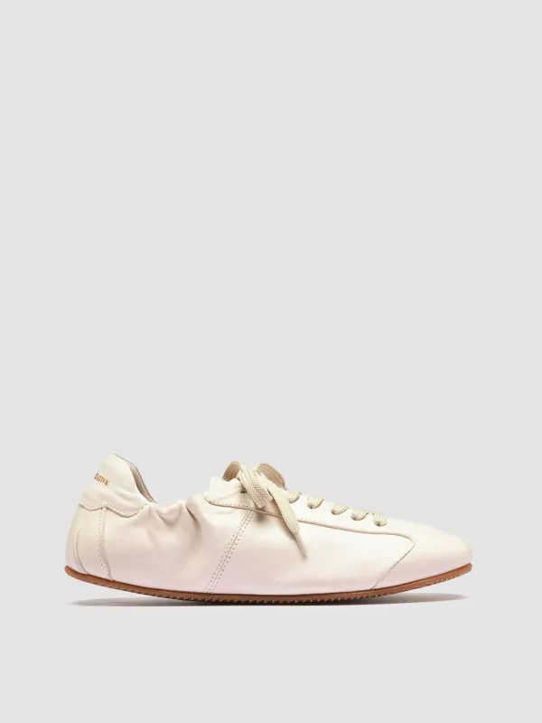 BALLET 102 - White Leather Low Top Sneakers made by Officine Creative