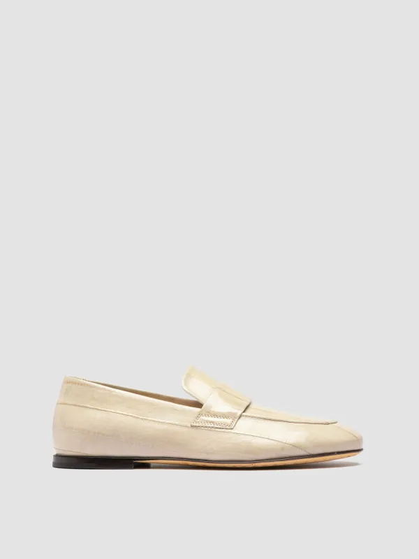 BLAIR 009 - White Leather Penny Loafers made by Officine Creative