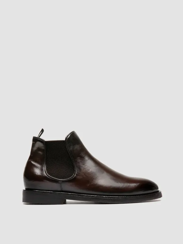BARITON FLEXI 002 - Brown Leather Chelsea Boots made by Officine Creative
