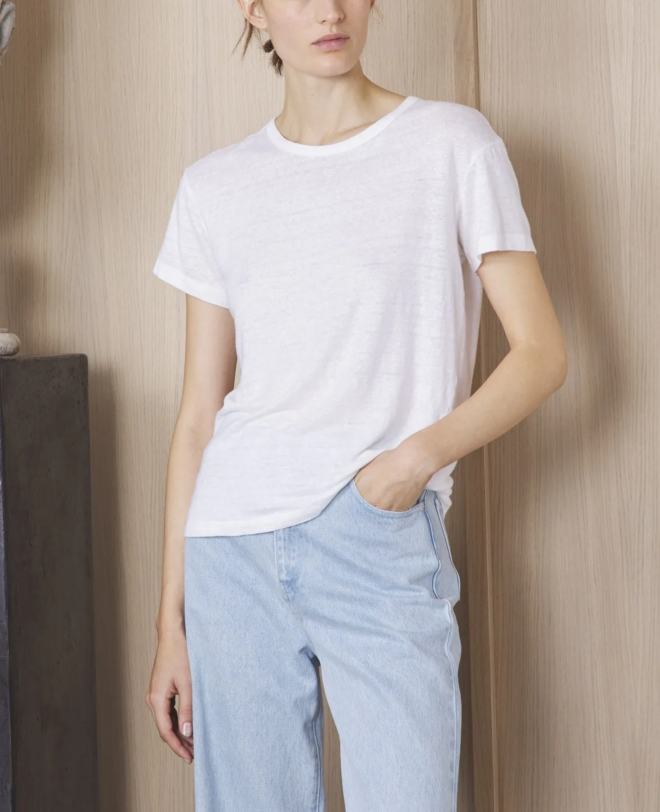 Lara tee piece dye fr linen sold by Officine Generale product image thumbnail 2
