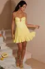 Halter Neck Cut Out Flare Mini Dress in Yellow sold by Oh Polly