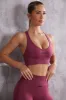 Plunge Neck Sports Bra in Dark Rose sold by Oh Polly