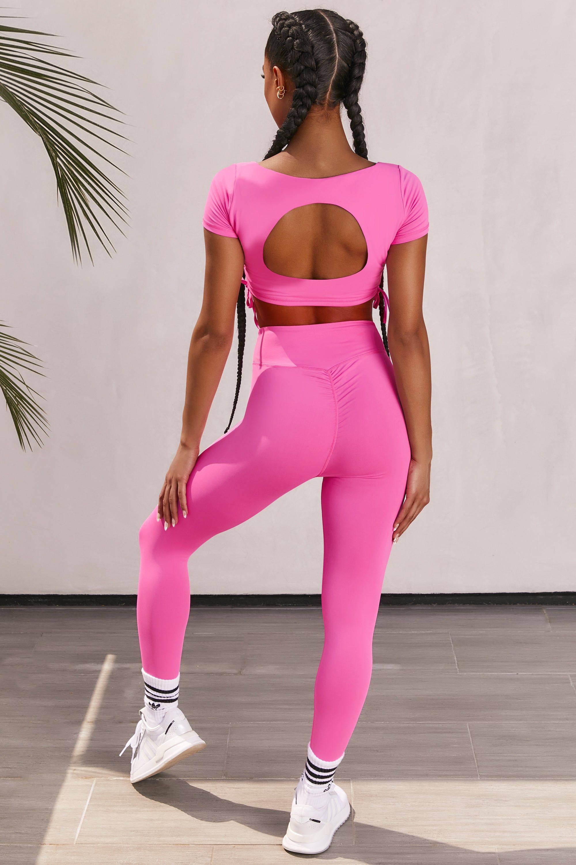 Ambition Slinky Cut Out Crop Top in Pink sold by Oh Polly product image thumbnail 2