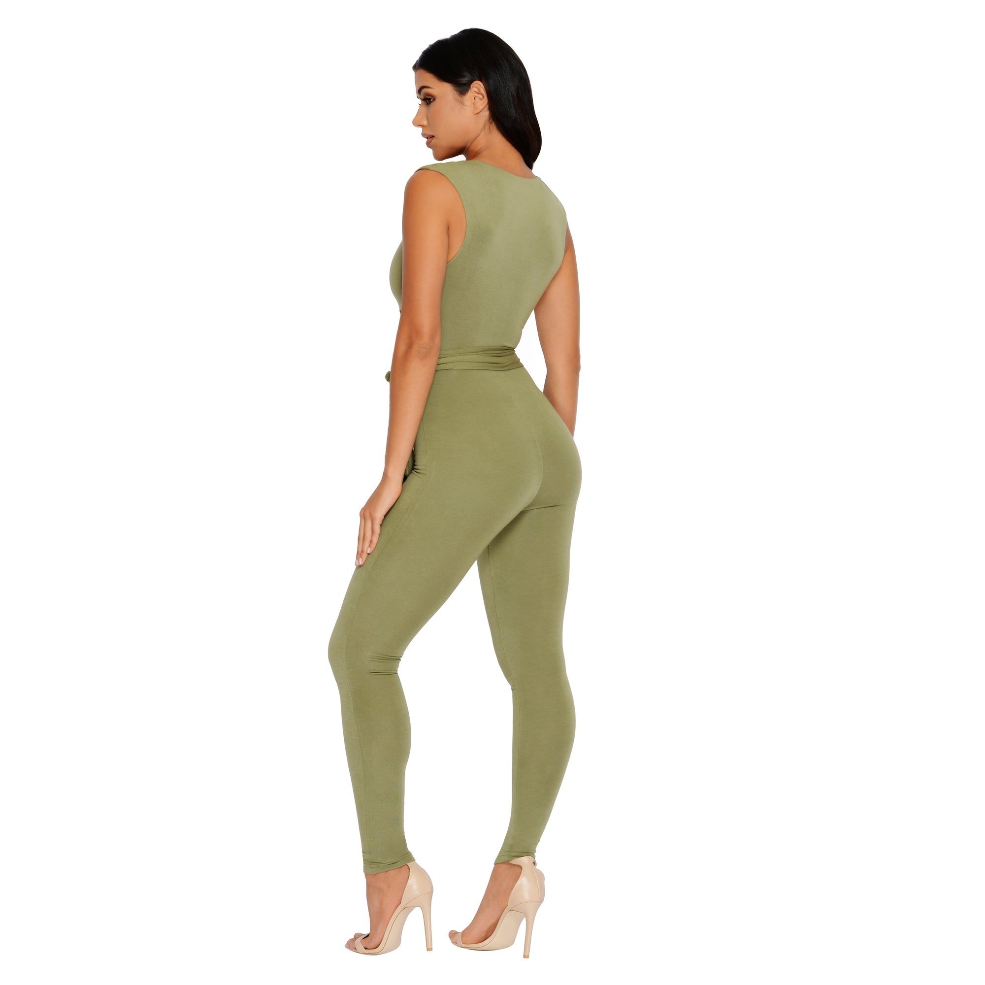 Cross Your Mind Cut Out Double Layered Jumpsuit in Kale sold by Oh Polly product image thumbnail 6