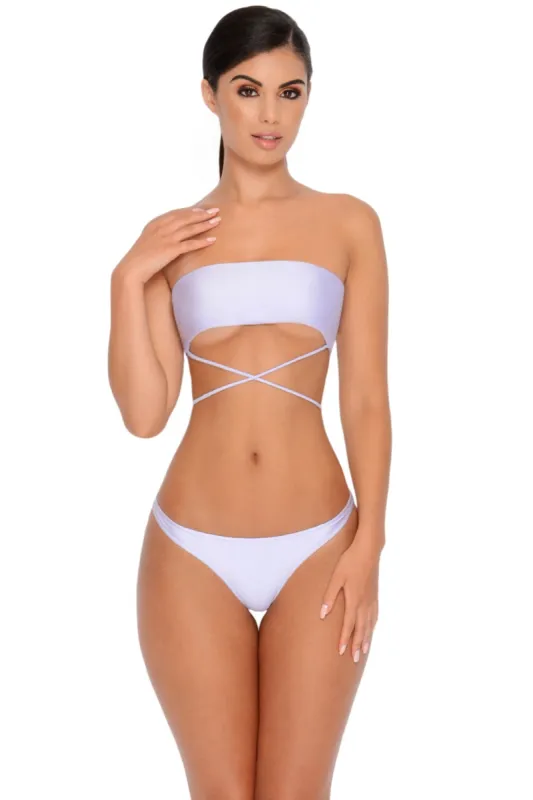 Cross My Mind Bikini Bottoms in Lilac sold by Oh Polly