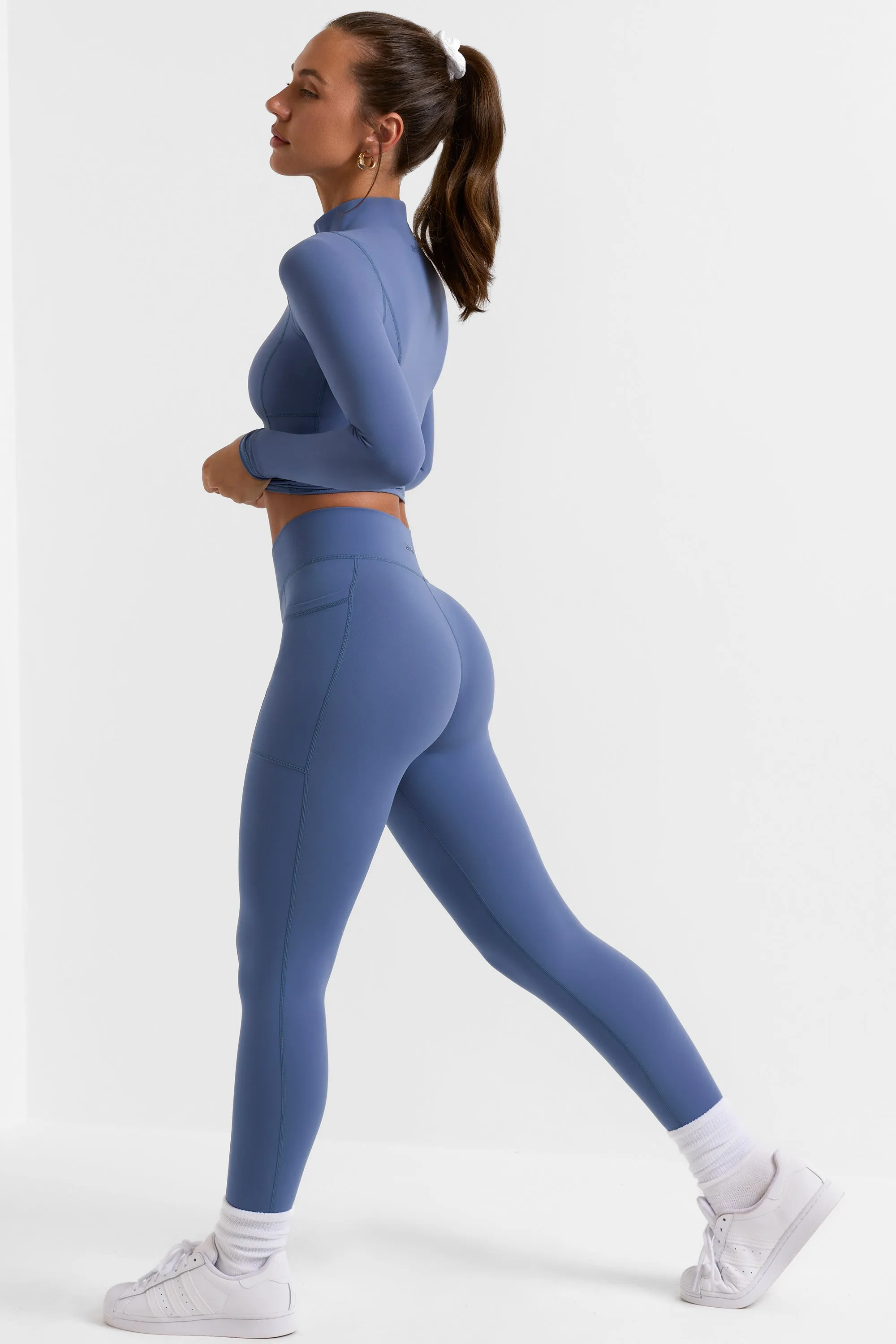 Full Length Leggings with Pockets in Slate Blue sold by Oh Polly product image thumbnail 4