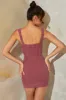 Tweed Square Neck Corset Mini Dress in Rose sold by Oh Polly