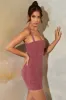 Tweed Square Neck Corset Mini Dress in Rose sold by Oh Polly