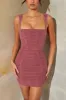 Tweed Square Neck Corset Mini Dress in Rose sold by Oh Polly