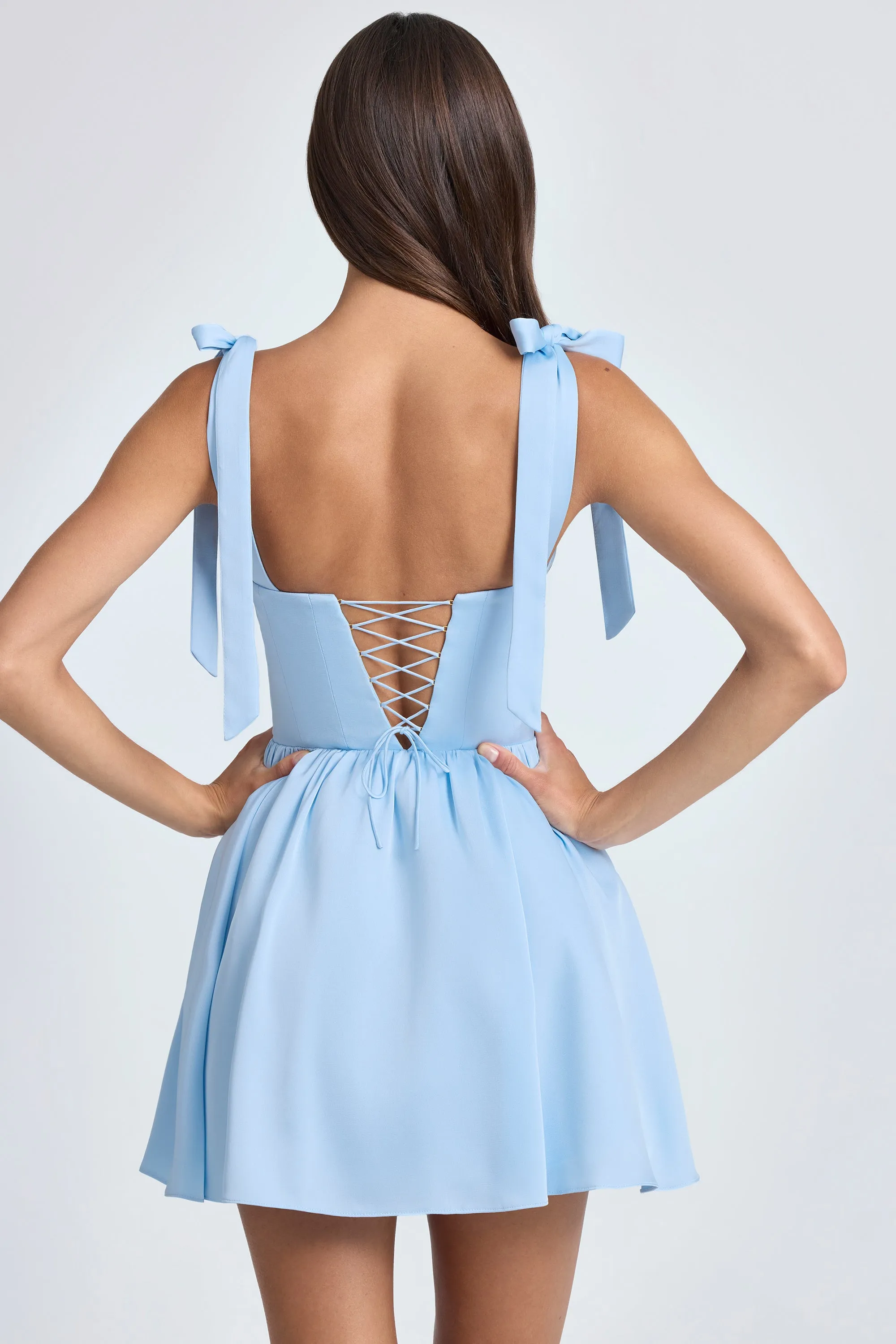Draped Corset Mini Dress in Powder Blue sold by Oh Polly product image thumbnail 2