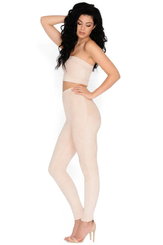 Killin It Softly Suede Trousers in Nude sold by Oh Polly