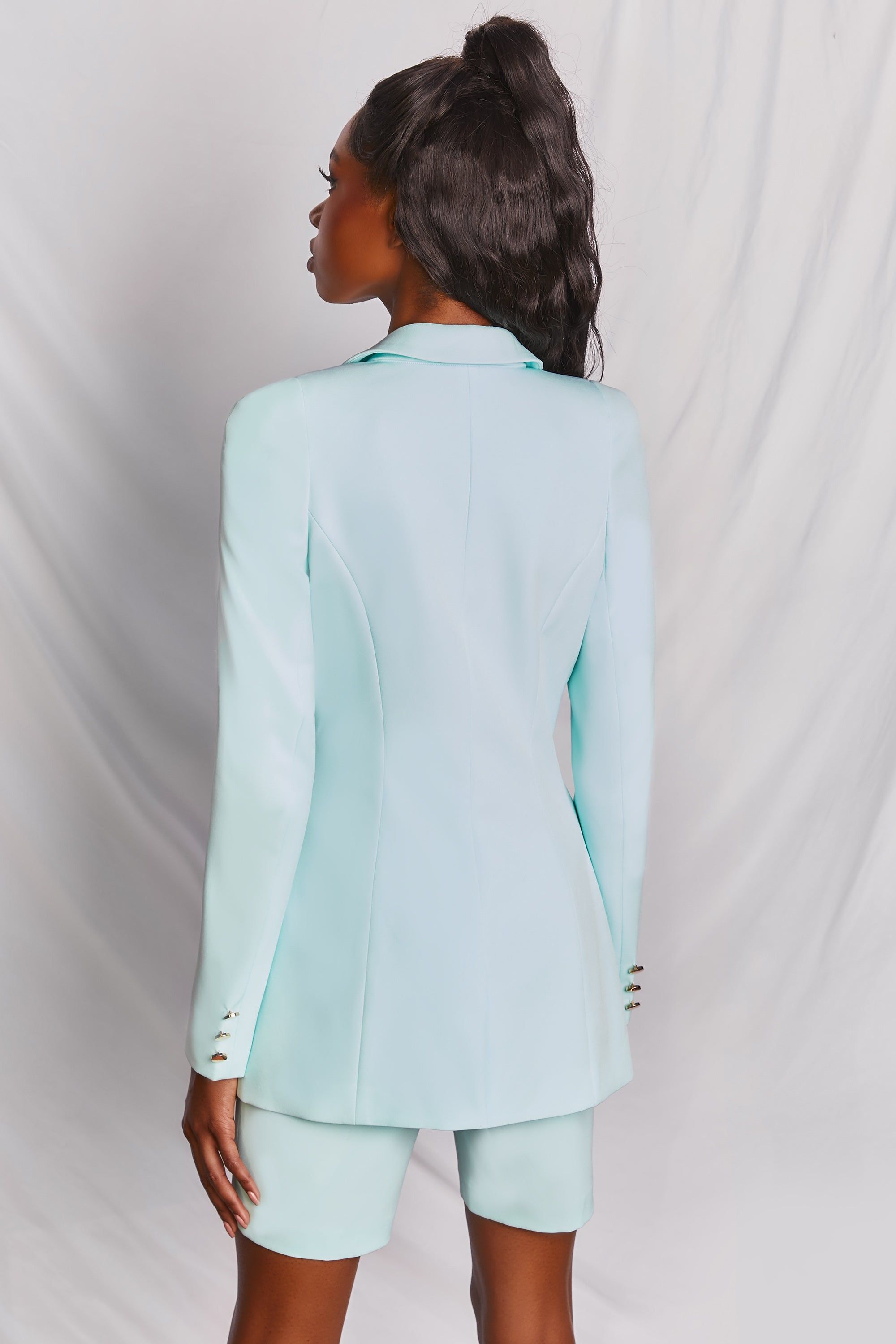 Longline Blazer in Turquoise sold by Oh Polly product image thumbnail 10