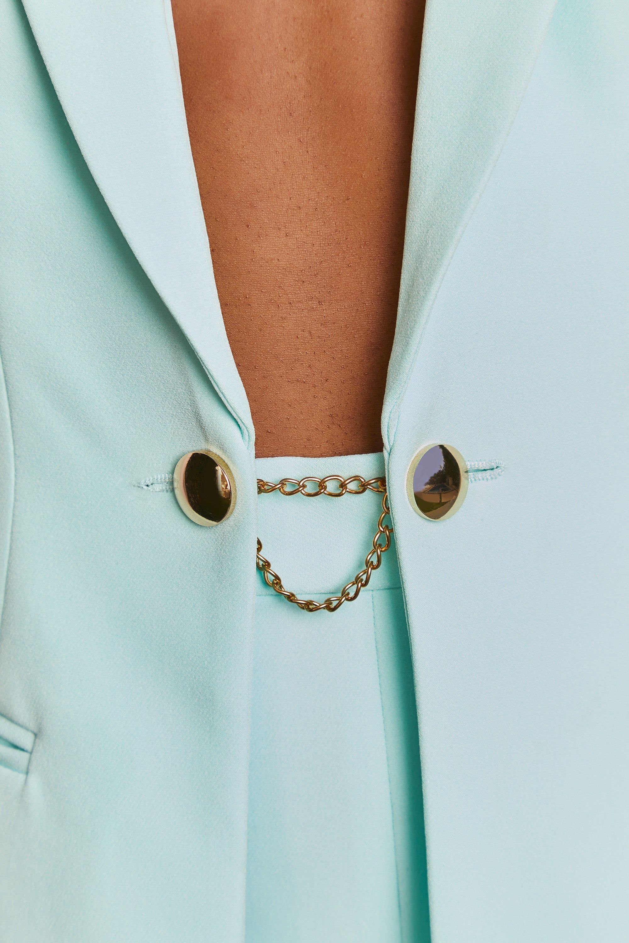 Longline Blazer in Turquoise sold by Oh Polly product image thumbnail 4