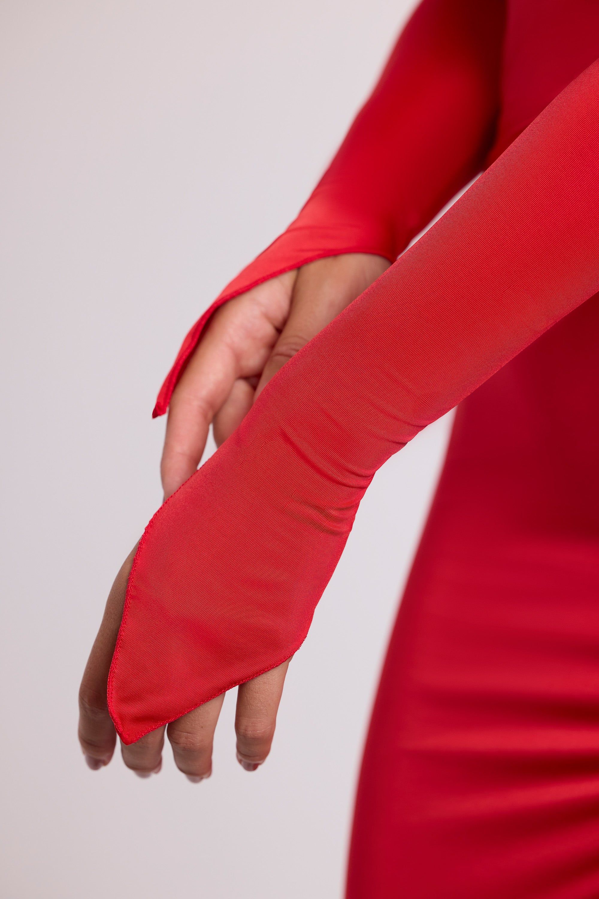 Hooded Long Sleeve Maxi Dress in Fire Red sold by Oh Polly product image thumbnail 5