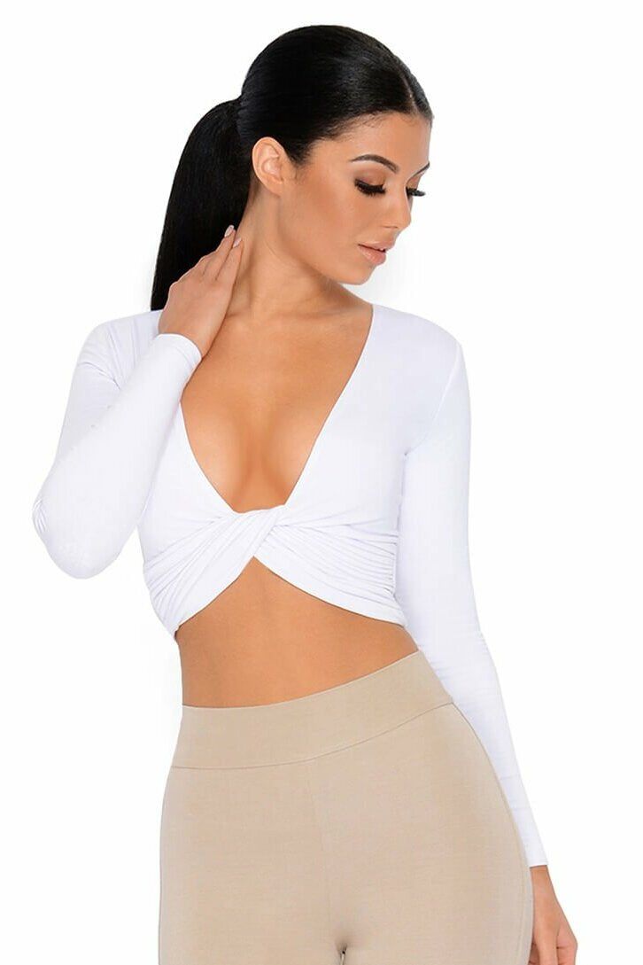 Why Knot Double Layered Crop Top in White sold by Oh Polly product image thumbnail 15