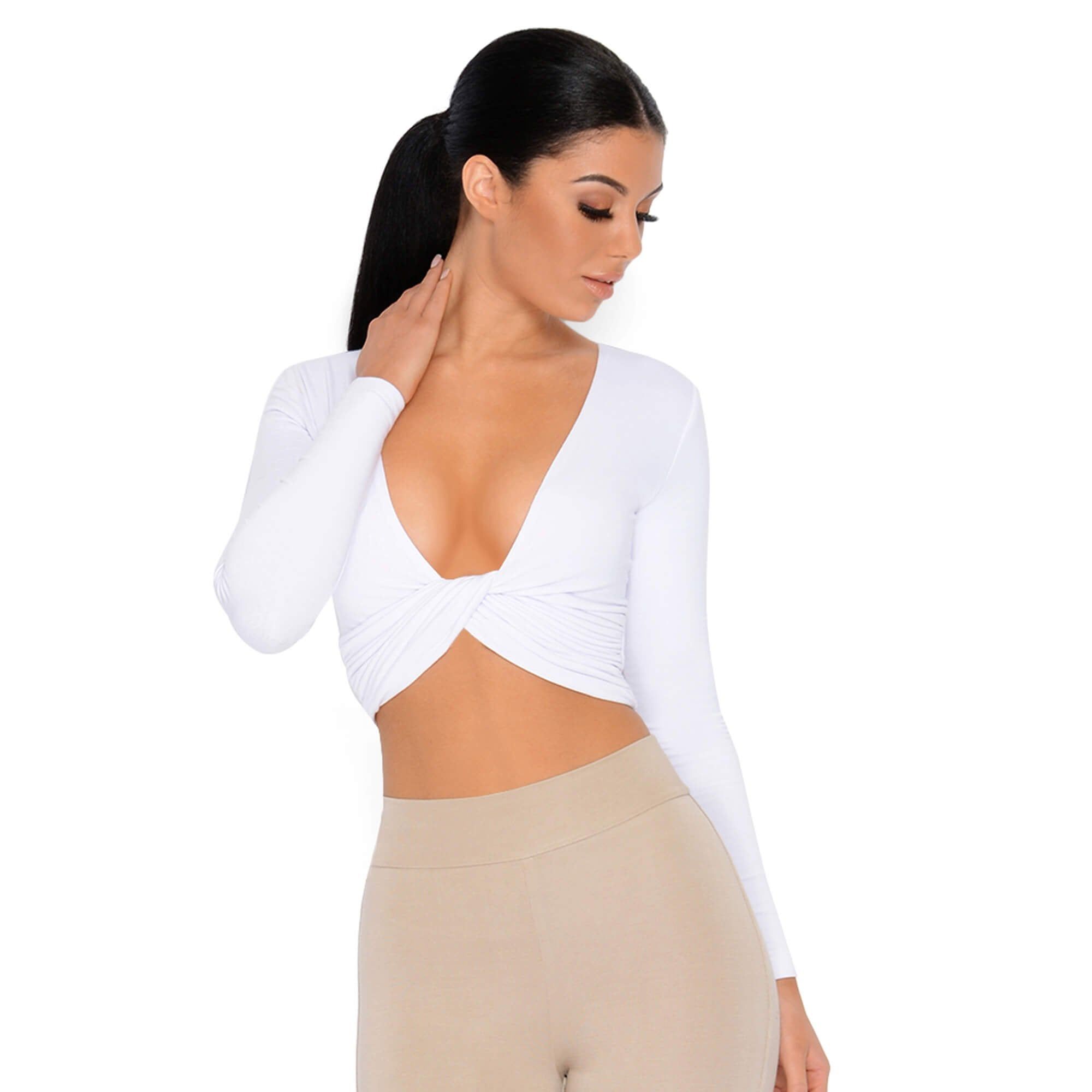 Why Knot Double Layered Crop Top in White sold by Oh Polly product image thumbnail 14