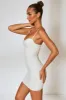 Ruched Corset Mini Dress in Ivory sold by Oh Polly