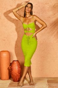 Cut Out Midi Dress in Green sold by Oh Polly