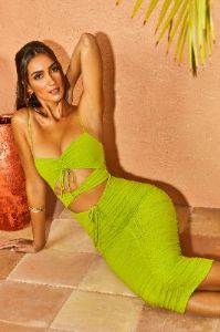 Cut Out Midi Dress in Green sold by Oh Polly