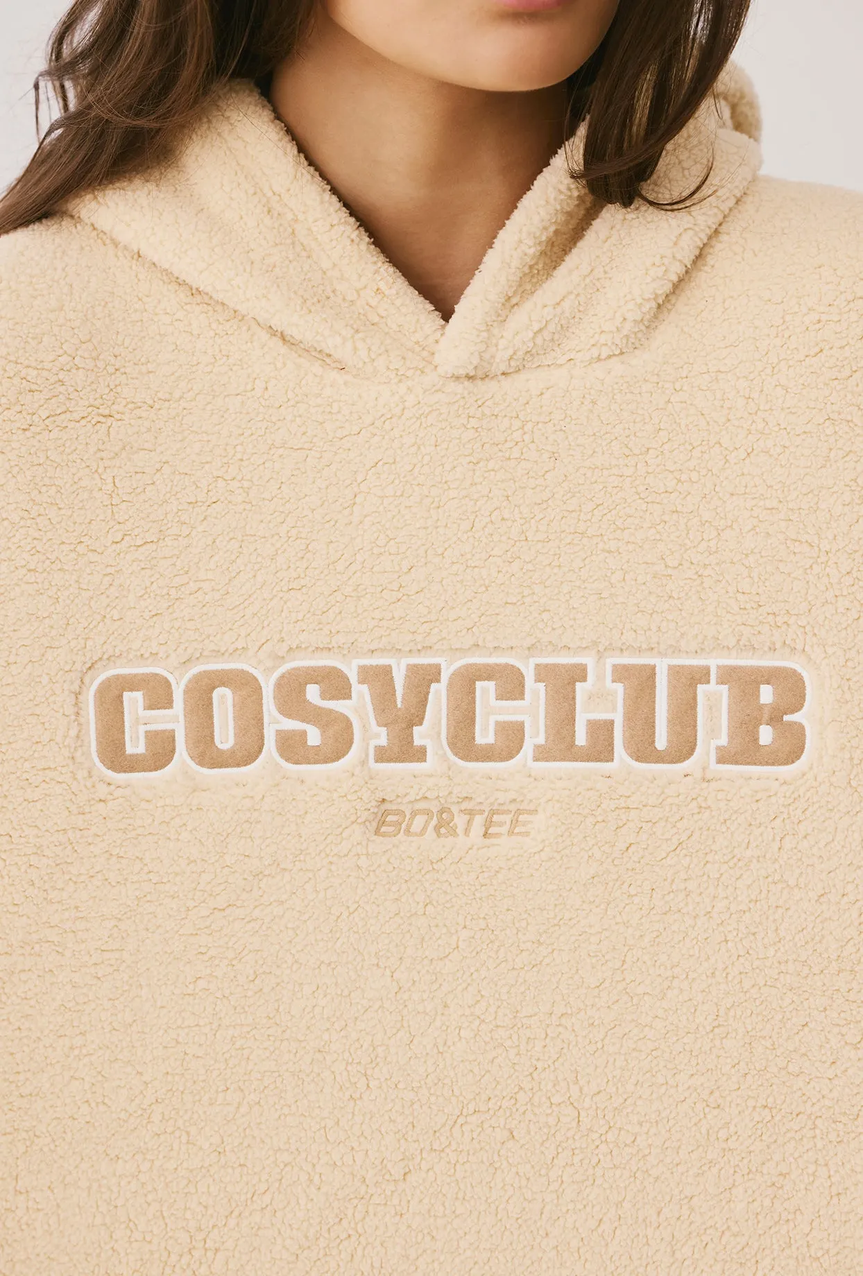Oversized Fleece Hooded Sweatshirt in Cashmere sold by Oh Polly product image thumbnail 4
