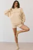 Oversized Fleece Hooded Sweatshirt in Cashmere sold by Oh Polly