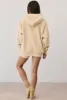Oversized Fleece Hooded Sweatshirt in Cashmere sold by Oh Polly