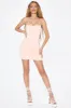 Cross Strap Ruched Mini Dress in Blush sold by Oh Polly
