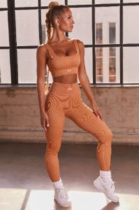Ribbed Full Length Leggings in Caramel sold by Oh Polly