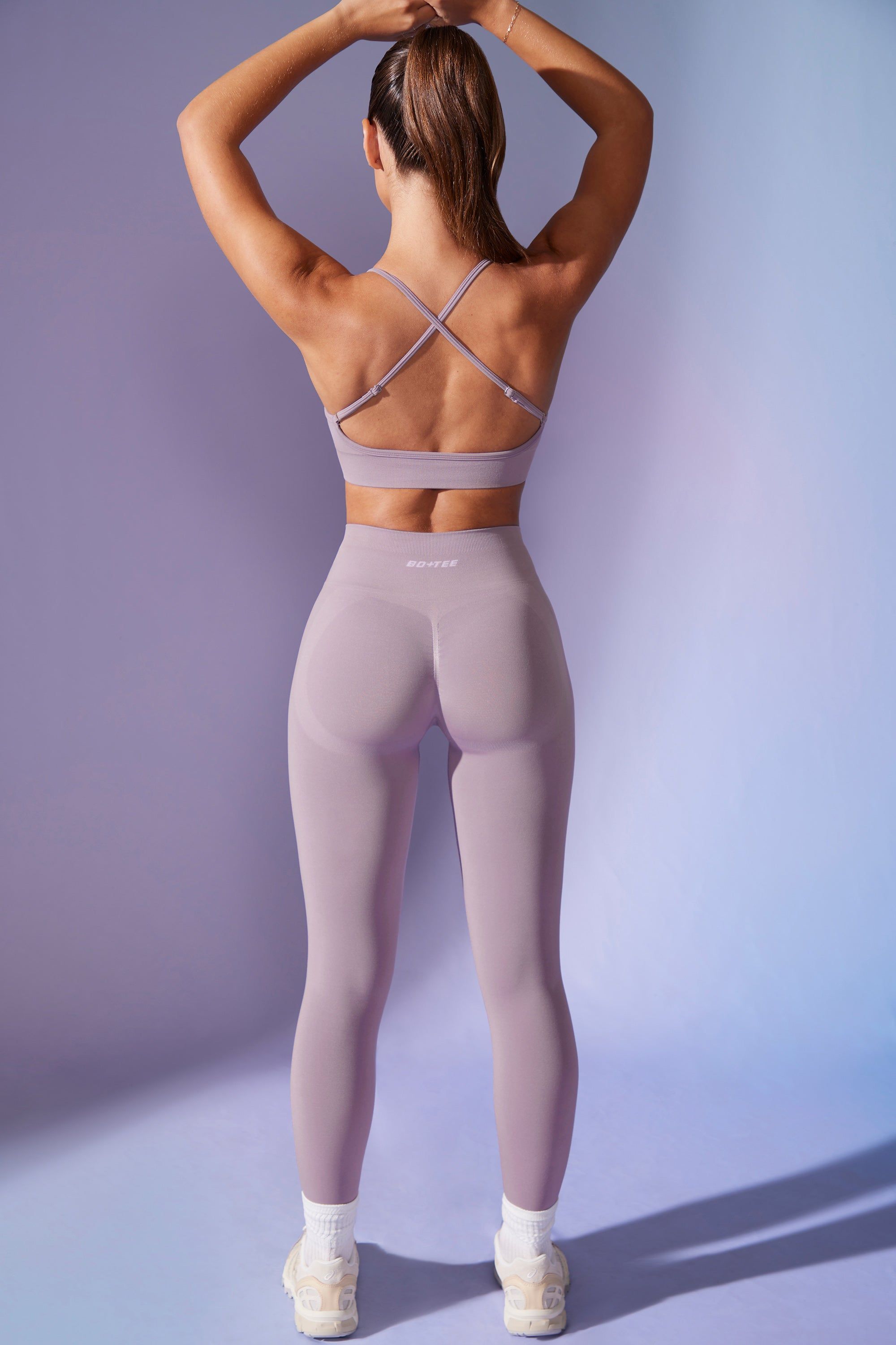 Petite High Waist Define Luxe Leggings in Dusty Lilac sold by Oh Polly product image thumbnail 3