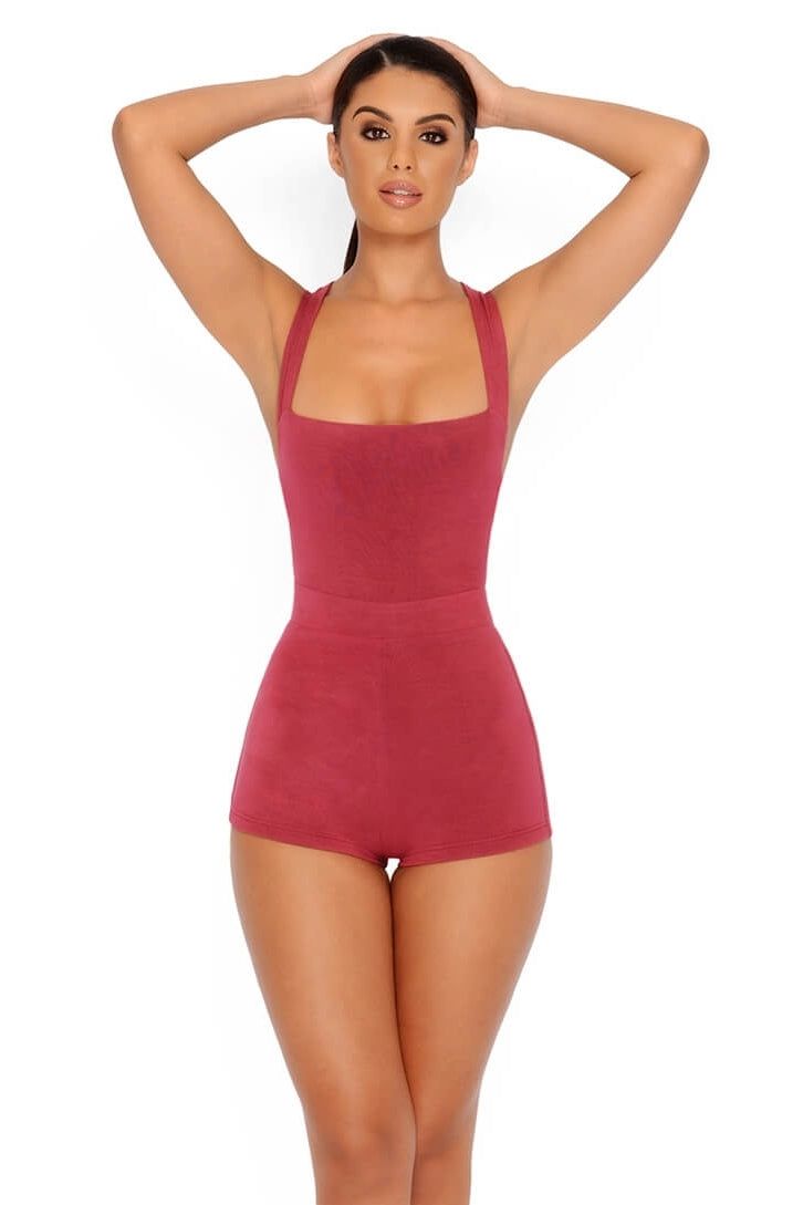 Play The Field Double Layered Halter Neck Playsuit in Rose sold by Oh Polly product image thumbnail 10