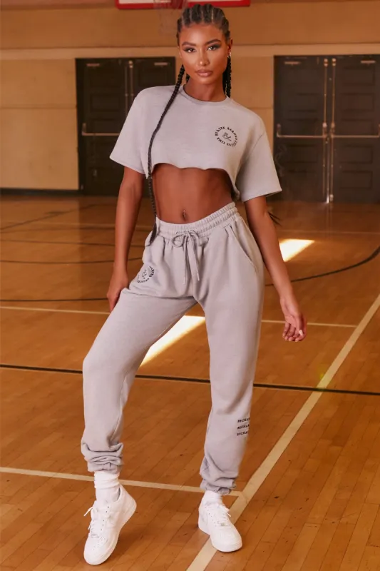 Cropped Oversized T-Shirt in Grey sold by Oh Polly