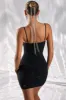 Plunge Mini Dress in Black sold by Oh Polly