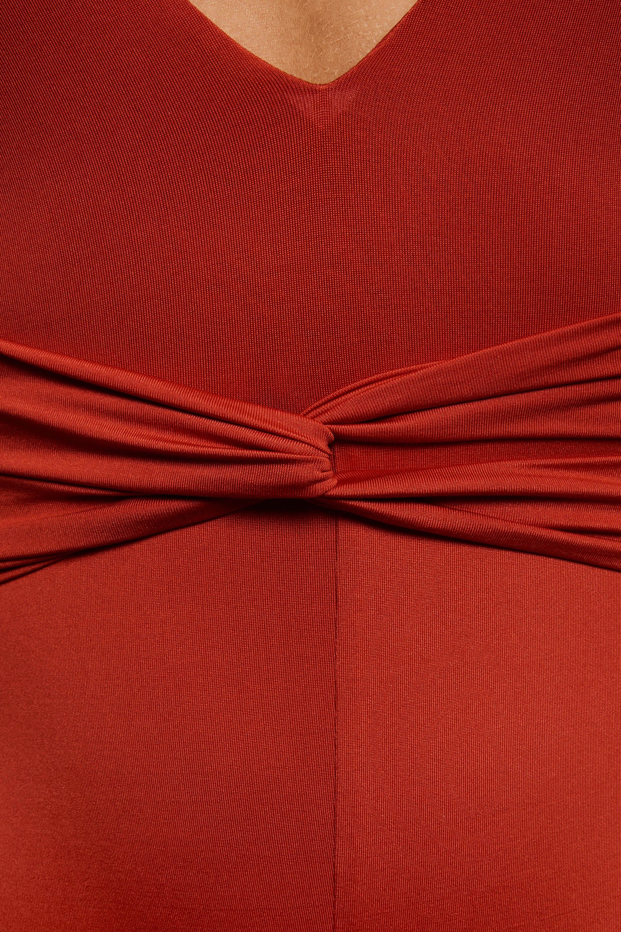 That Cuts Deep Twist Front Plunging Wide Leg Jumpsuit in Red sold by Oh Polly product image thumbnail 11