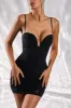 Plunge Mini Dress in Black sold by Oh Polly