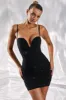 Plunge Mini Dress in Black sold by Oh Polly